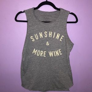 2/$6 Sunshine & More Wine Lounge Shirt Size Small